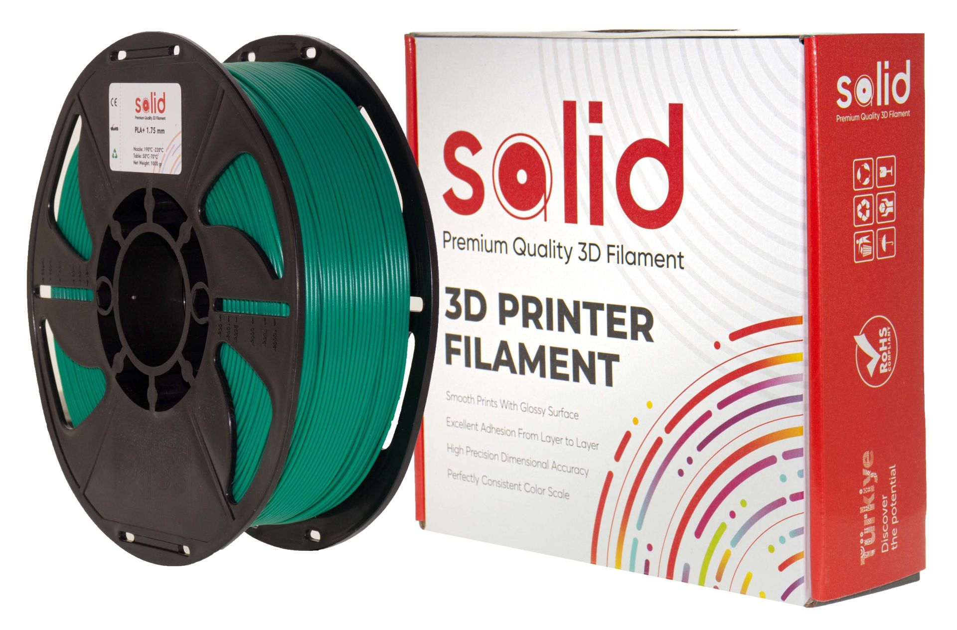Solid Filament PLA Plus 1.75mm Yeşil 1Kg