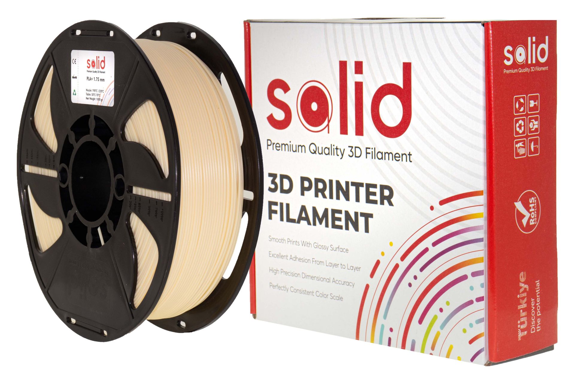 Solid Filament PLA Plus 1.75mm Bej Rengi 1Kg