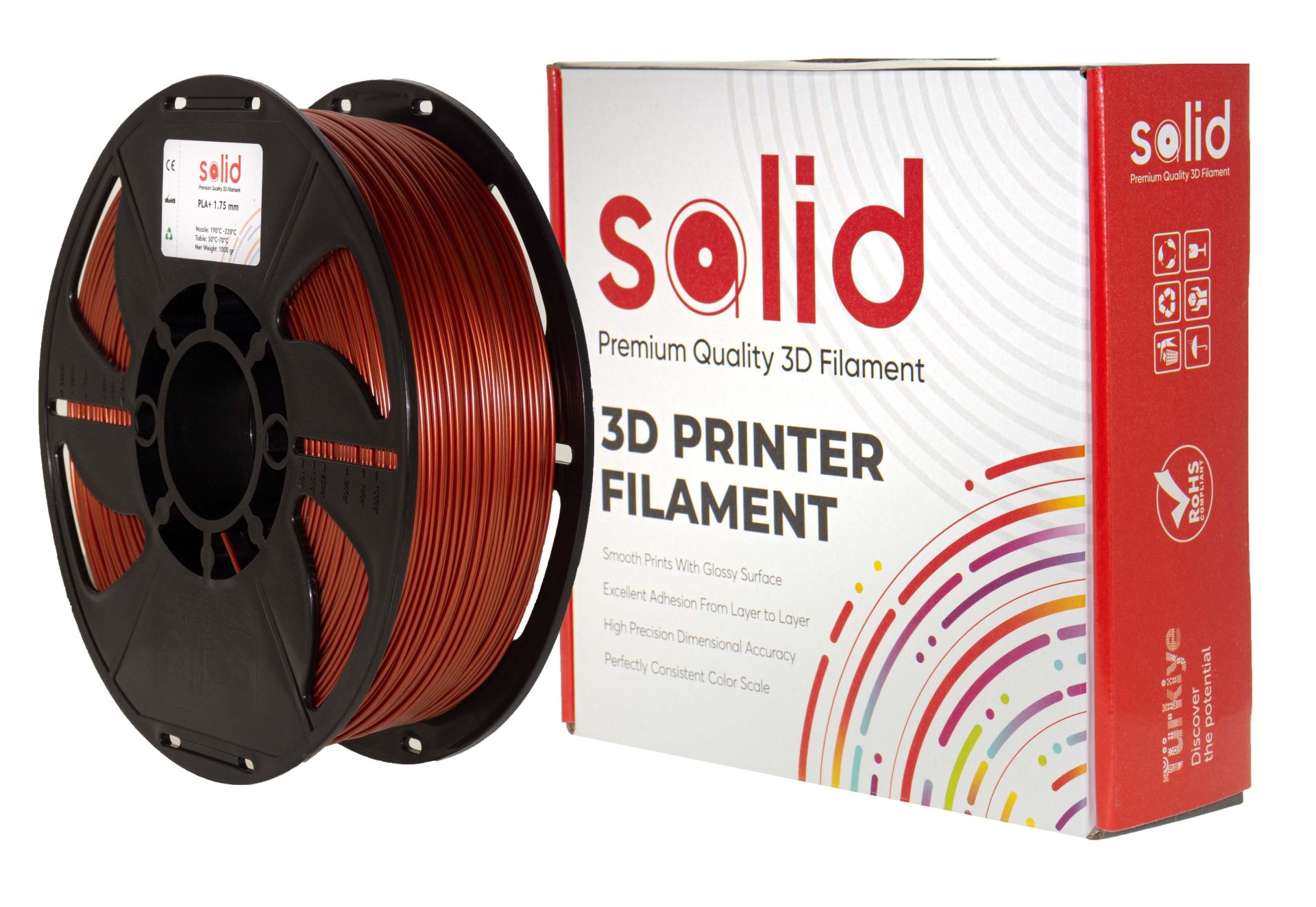 Solid Filament PLA Plus 1.75mm Bakır Rengi 1Kg