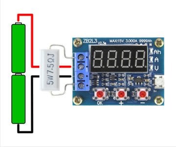 ZB2L3 Lityum Pil 18650 Akü Kapasite Ölçer Pil Deşarj Modülü