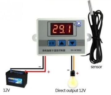 XH-W3001 12V DC Dijital Termostat 120W