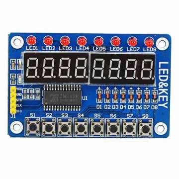 TM1638 Modülü Anahtar Ekran AVR Arduino 8-Bit Dijital LED Kartı