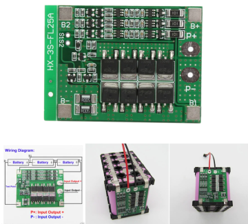 BMS Modül 3S 25A LiPo Pil Şarj Devresi