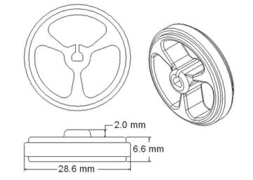 32x7mm Pololu Tekerlek - Beyaz