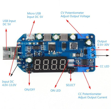 DC-DC CVCC 15W 2A Voltaj Yükseltici ve Düşürücü Regülatör