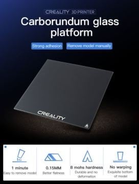 Creality Ender 3 Pro Tempered Glass Ender3 V2 Cam Tabla