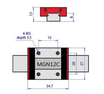 MGN12C Bilyalı Rulman Blok - MGN12C Araba