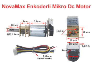 NovaMax Enkoderli 6V 1500Rpm Mikro Dc Motor