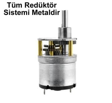 12V 30 Rpm 37mm Redüktörlü Dc Motor