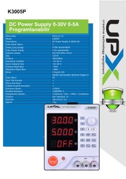 UPX K3005P Ayarlanabilir DC Güç Kaynağı Programlanabilir 0-30V 0-5A