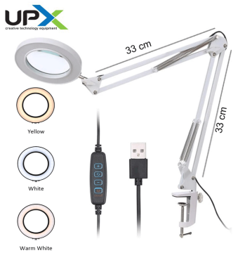 UPX 803L Akrobat LED 5X Büyüteç USB'li