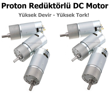 Proton 12V 500 RPM Redüktörlü DC Motor