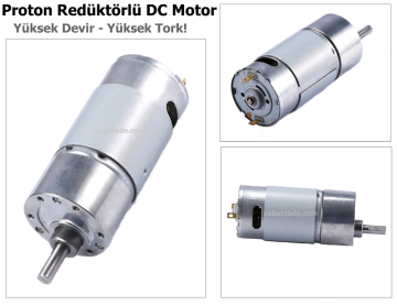 Proton 12V 200 RPM Redüktörlü DC Motor