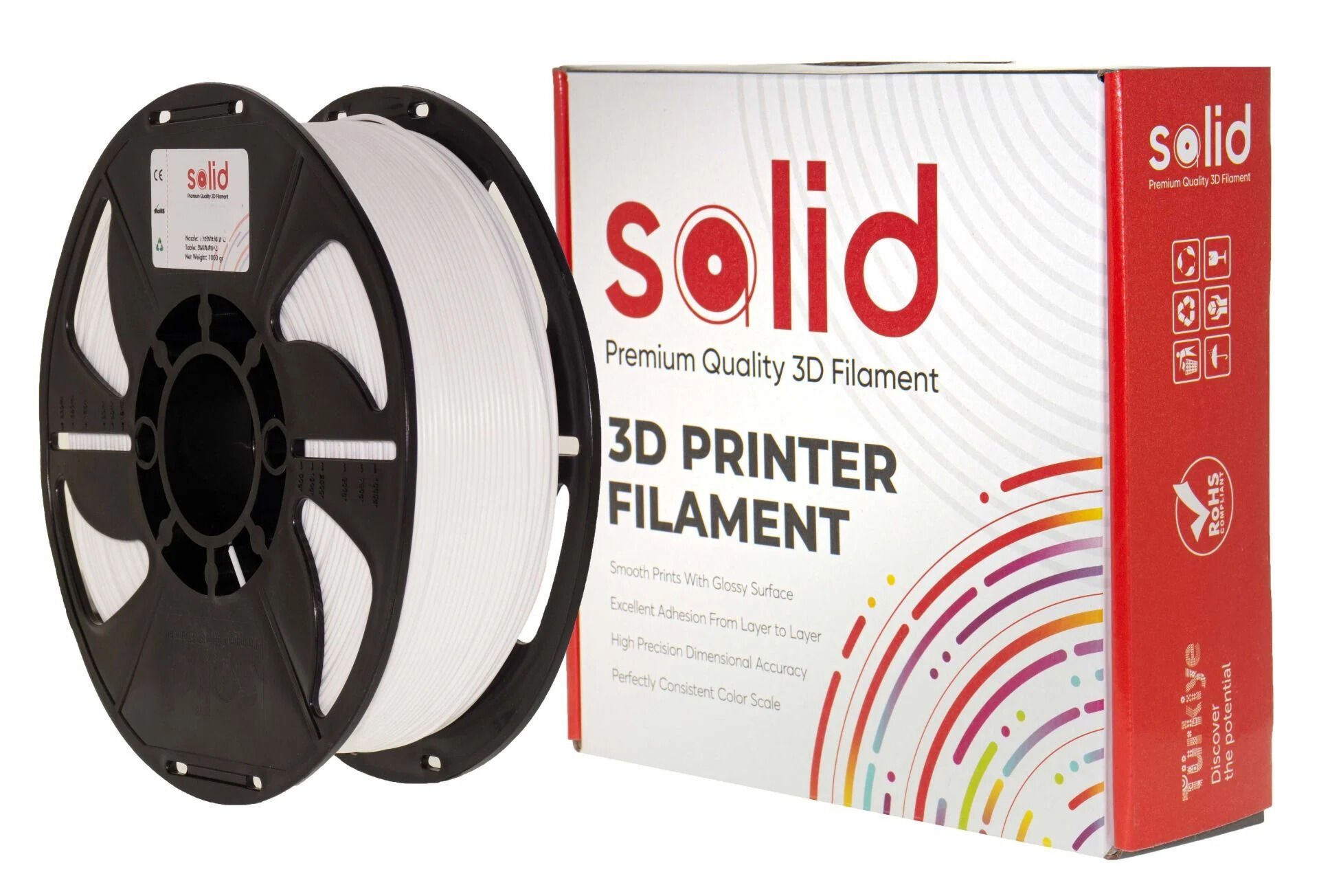 Solid Filament PET-G 1.75mm Beyaz 1Kg