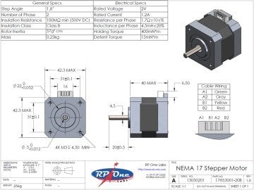 3D Yazıcı Step Motor - Nema 17 1.8 Derece 1.5A