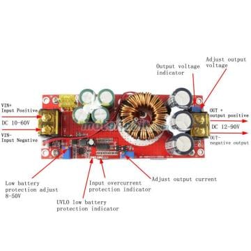 DC-DC 1500W 30A Voltaj Yükseltici Boost Modül