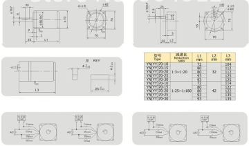 220V 250 Rpm 70mm Redüktörlü AC Motor