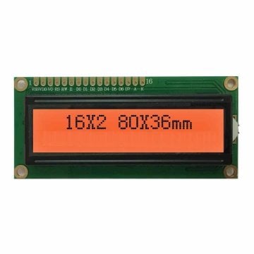 2x16 LCD Ekran - Turuncu Üzerine Siyah