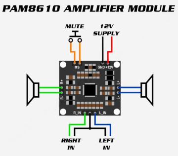 2x15W Amplifikatör Devresi 15W stereo PAM8610 Anfi - Amfi Ses Yükseltici