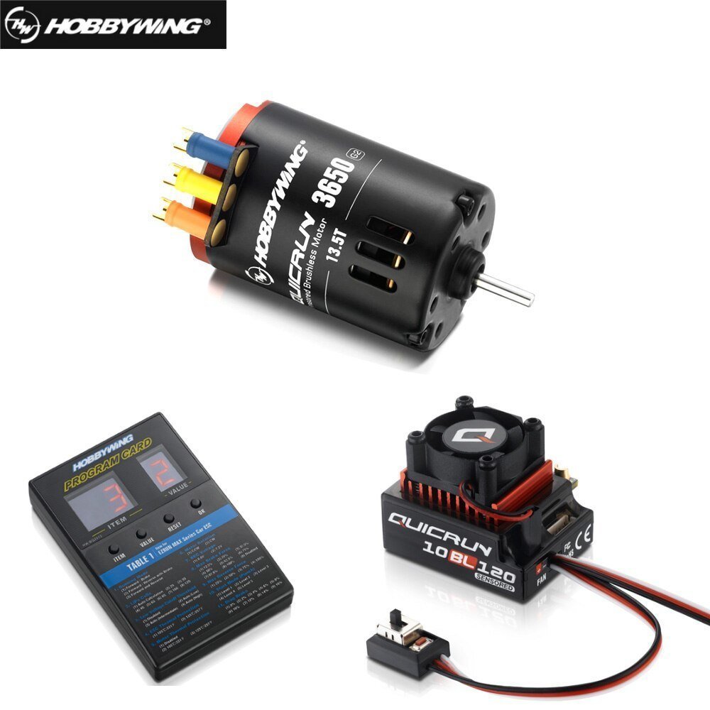 HobbyWing QuicRun 3650 sensörlü fırçasız Motor ,Esc ve Programlayıcı Combo Set