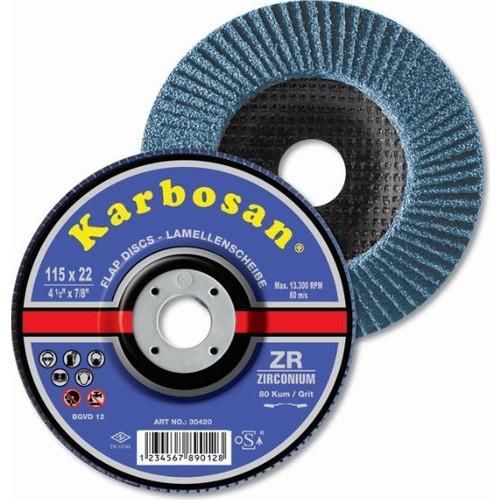 Karbosan Flap Disk Zımpara Zirkonyum 115mm 60 Kum