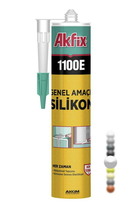 Akfix 1100E Genel Amaçlı Silikon 280gr Siyah