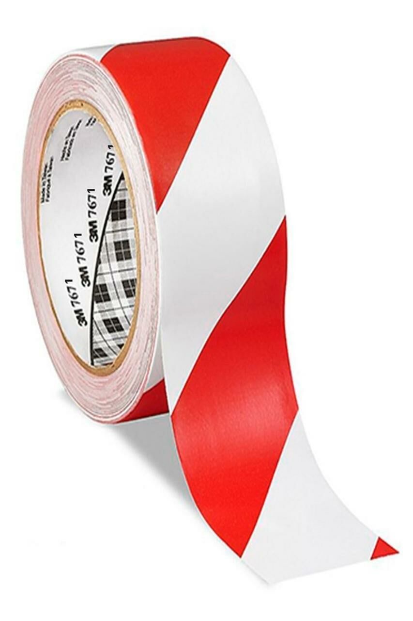3m Yer İşaretleme Pvc Bandı Kırmızı/Beyaz 50 mm X 30 mt