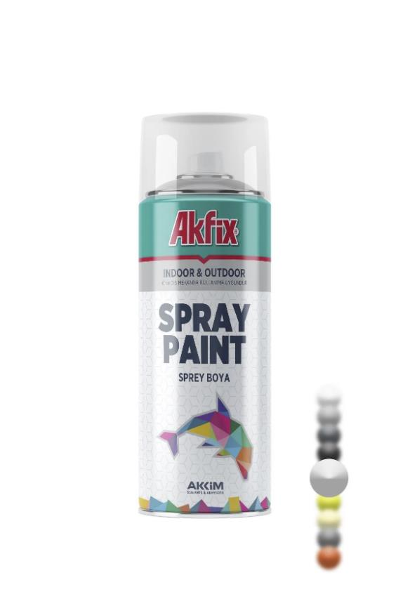 Akfix Metal Sprey Boya Mat Gümüş Efekt Krom 400ml