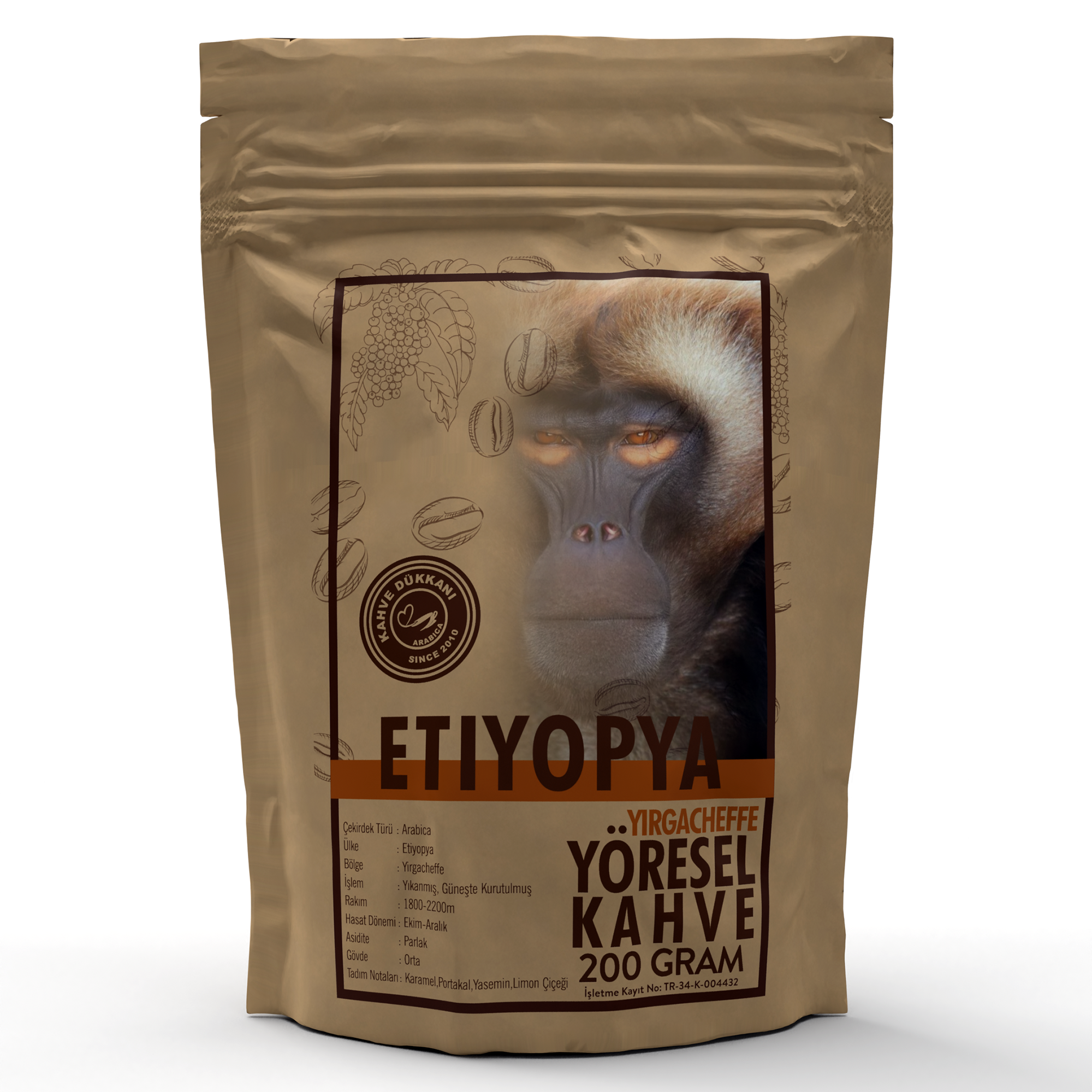 Etiyopya Yirgacheffe Filtre Kahve 200gr