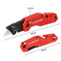 WORKPRO WP211018 Profesyonel Katlanır Çok Amaçlı Rötuş Maket Bıçağı + 10 Adet Yedek Bıçak