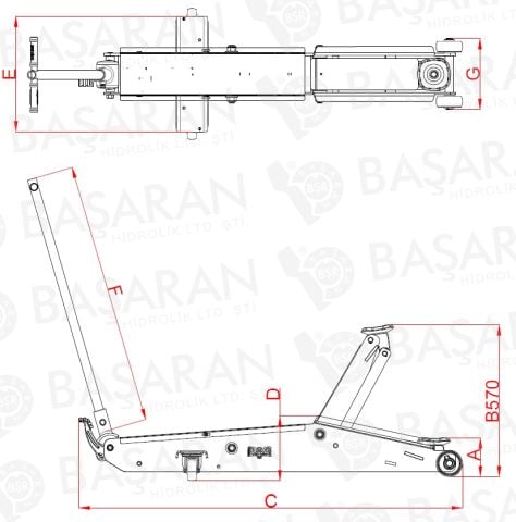 BAŞARAN 5 Ton Hidrolik Garaj Krikosu