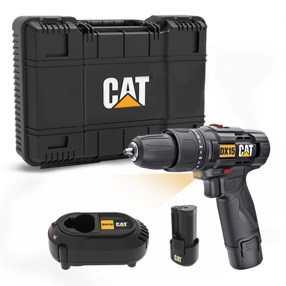 CAT DX15.1 12Volt/2.0Ah Li-ion Çift Akülü Profesyonel Şarjlı Darbeli Matkap