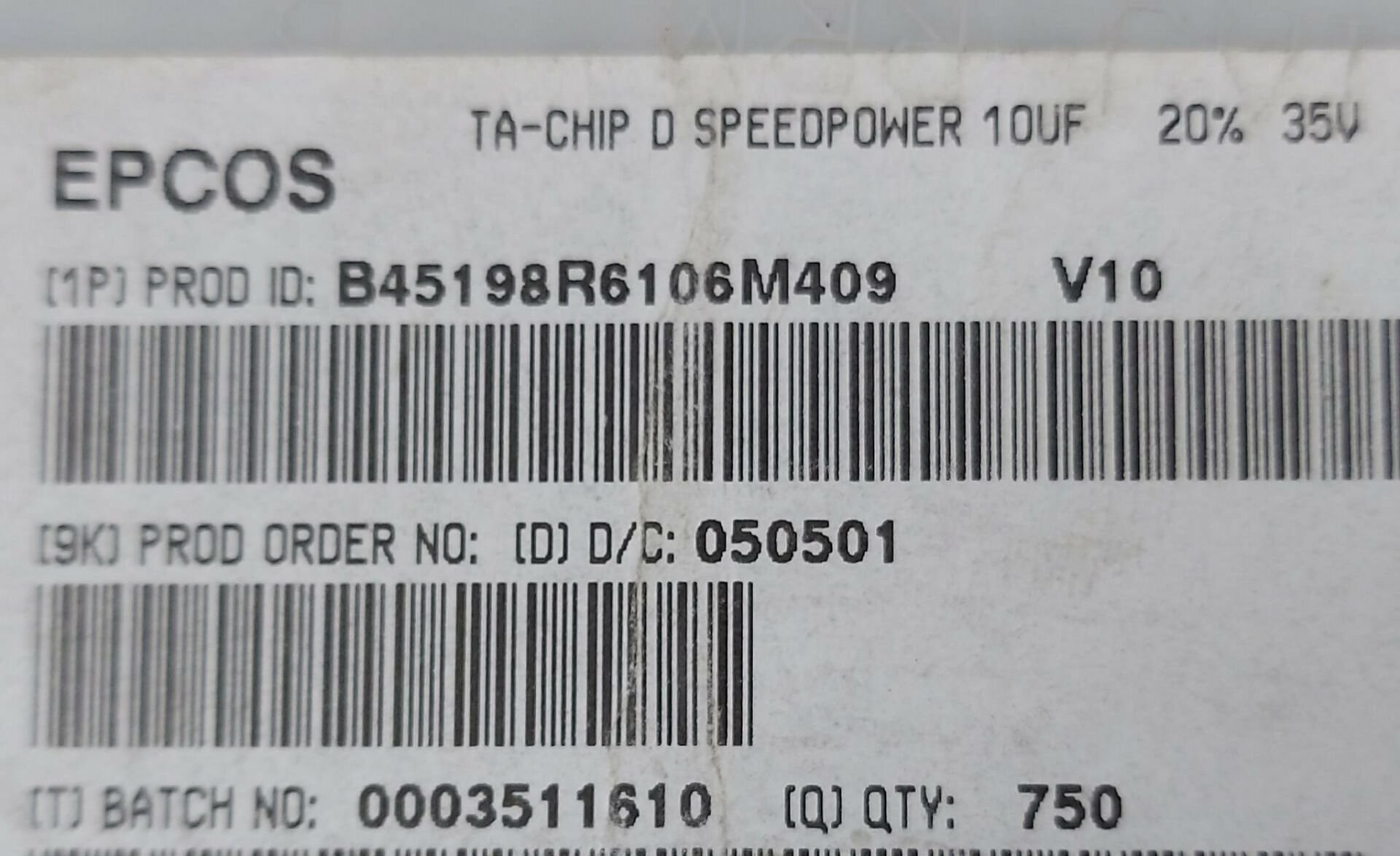 10UF 35V  D CASE  SMD TANTAL