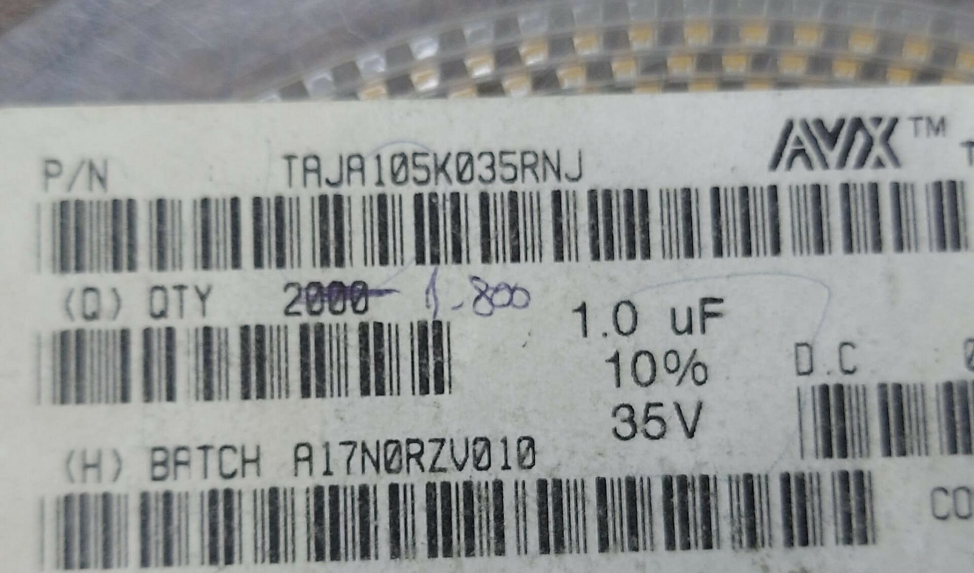 1UF 35V A CASE (TAJA105K035RNJ) SMD TANTAL