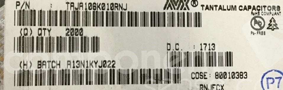 10UF 10V  A CASE (TAJA106K010RNJ)  SMD TANTAL