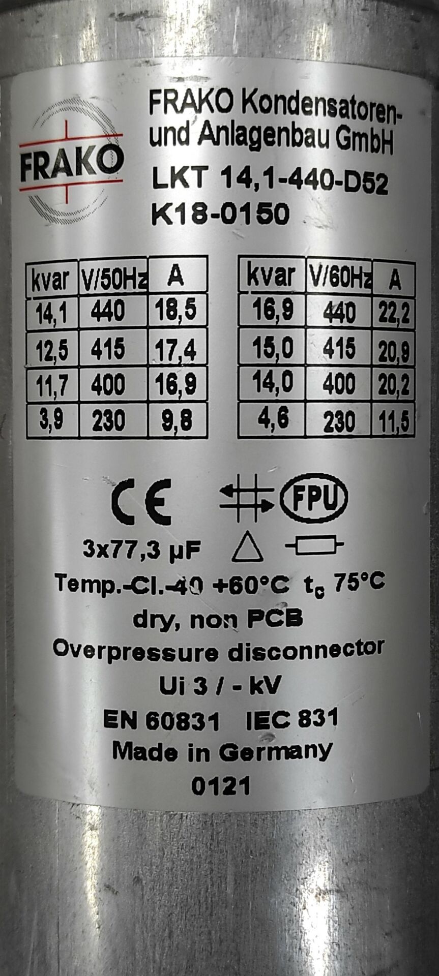 3X77.3UF 440V