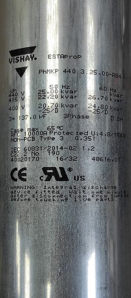 25.00 KVAR 440V