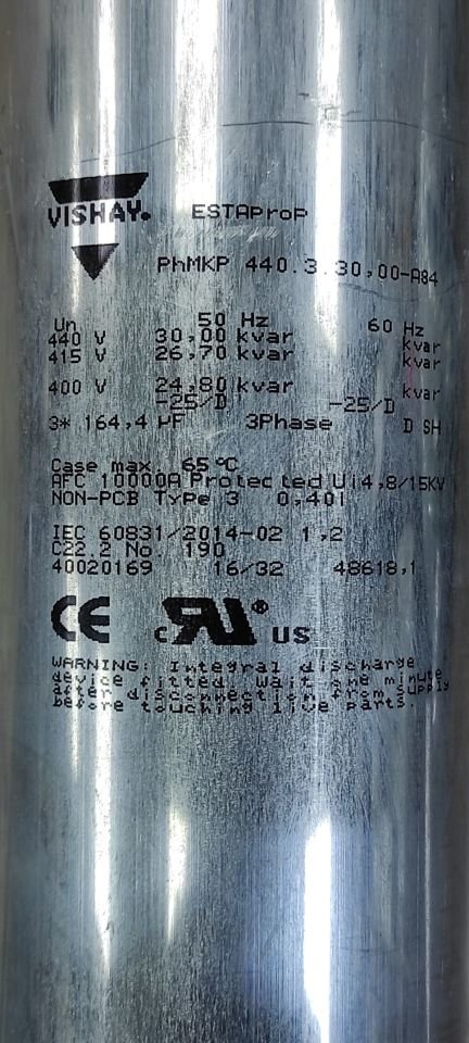 3X164.4UF 30.00 KVAR 440V