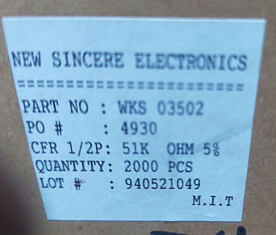 51K 1/2W %5 KARBON FİLM DİRENÇ