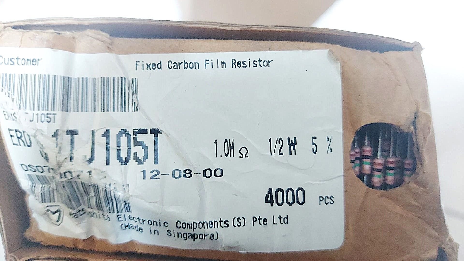 1MR 1/2W %5 KARBON FİLM DİRENÇ