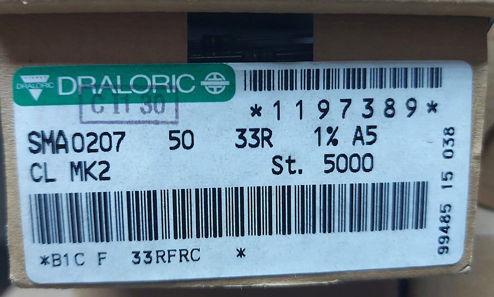 33R 1/4W %1 METAL FİLM DİRENÇ