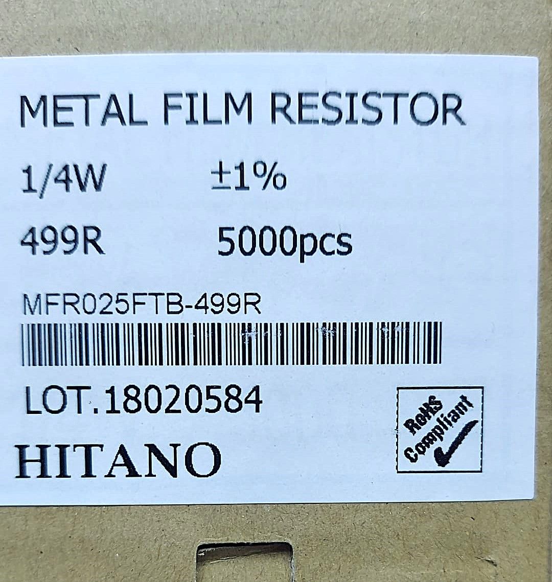 499R 1/4W %1 METAL FİLM DİRENÇ