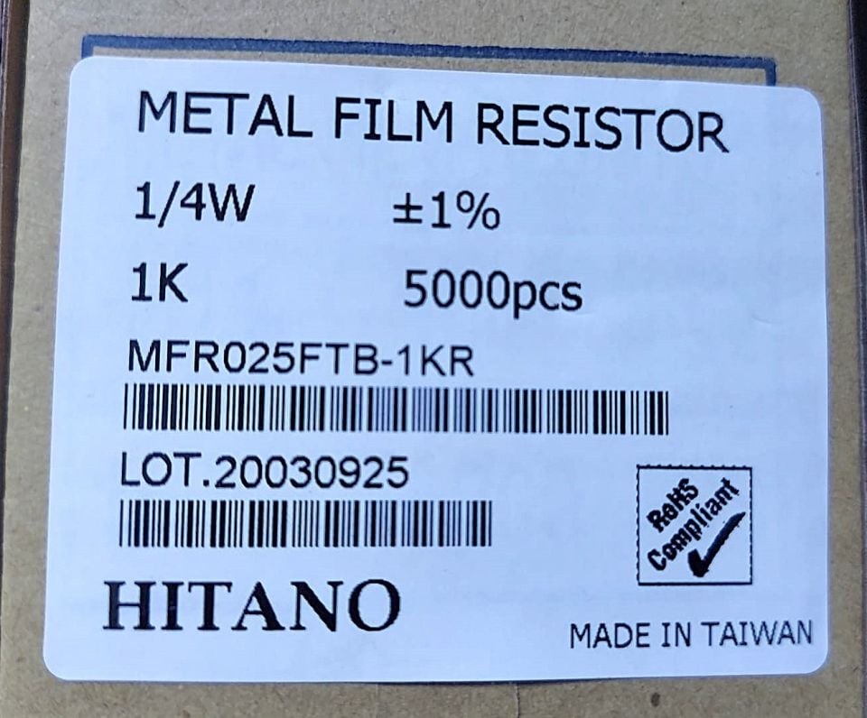 1K 1/4W %1 METAL FİLM DİRENÇ