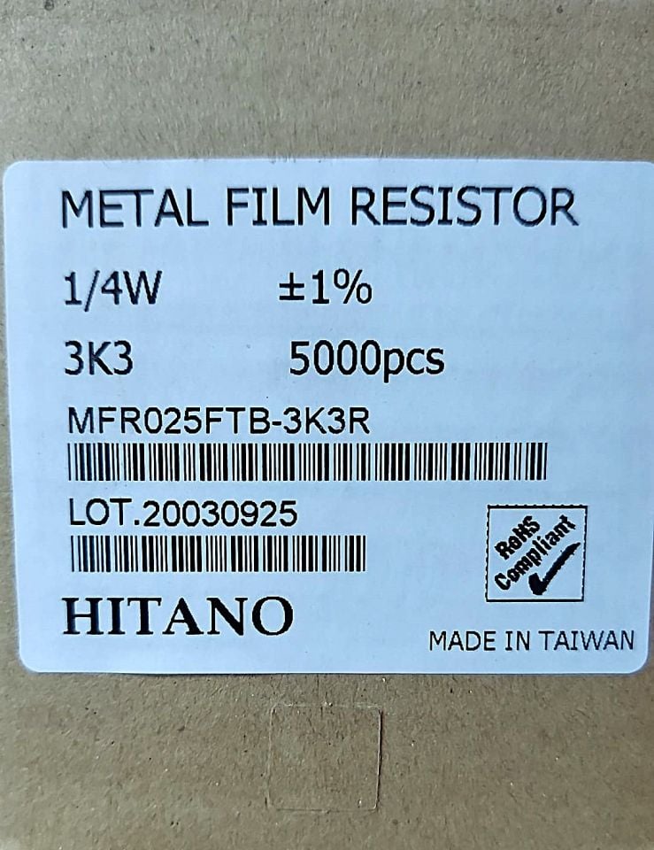 3K3 1/4W %1 METAL FİLM DİRENÇ