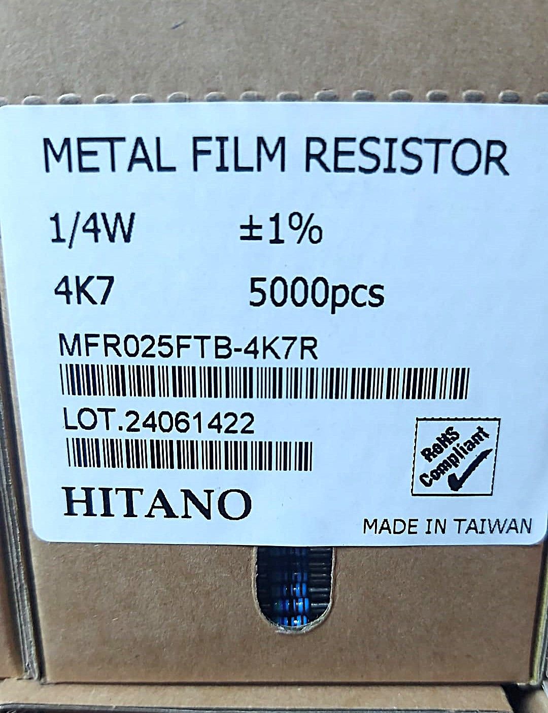 4K7 1/4W %1 METAL FİLM DİRENÇ