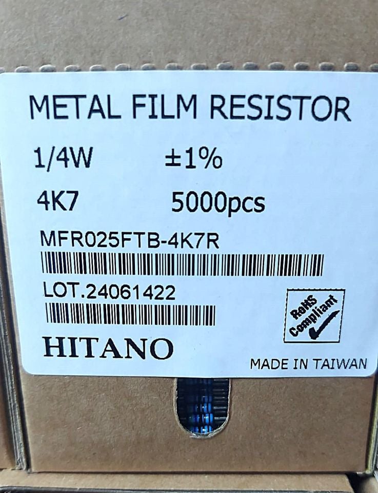 4K7 1/4W %1 METAL FİLM DİRENÇ