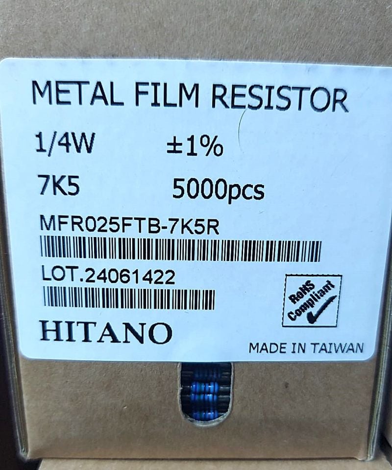 7K5 1/4W %1 METAL FİLM DİRENÇ