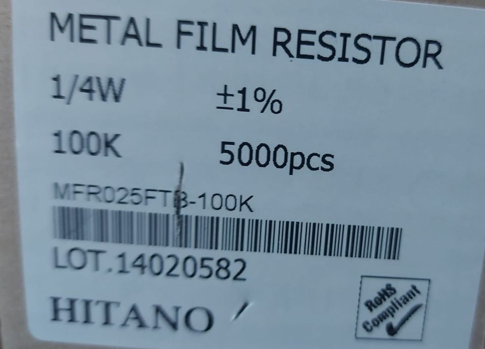 100K  1/4W  %1   METAL FİLM DİRENÇ