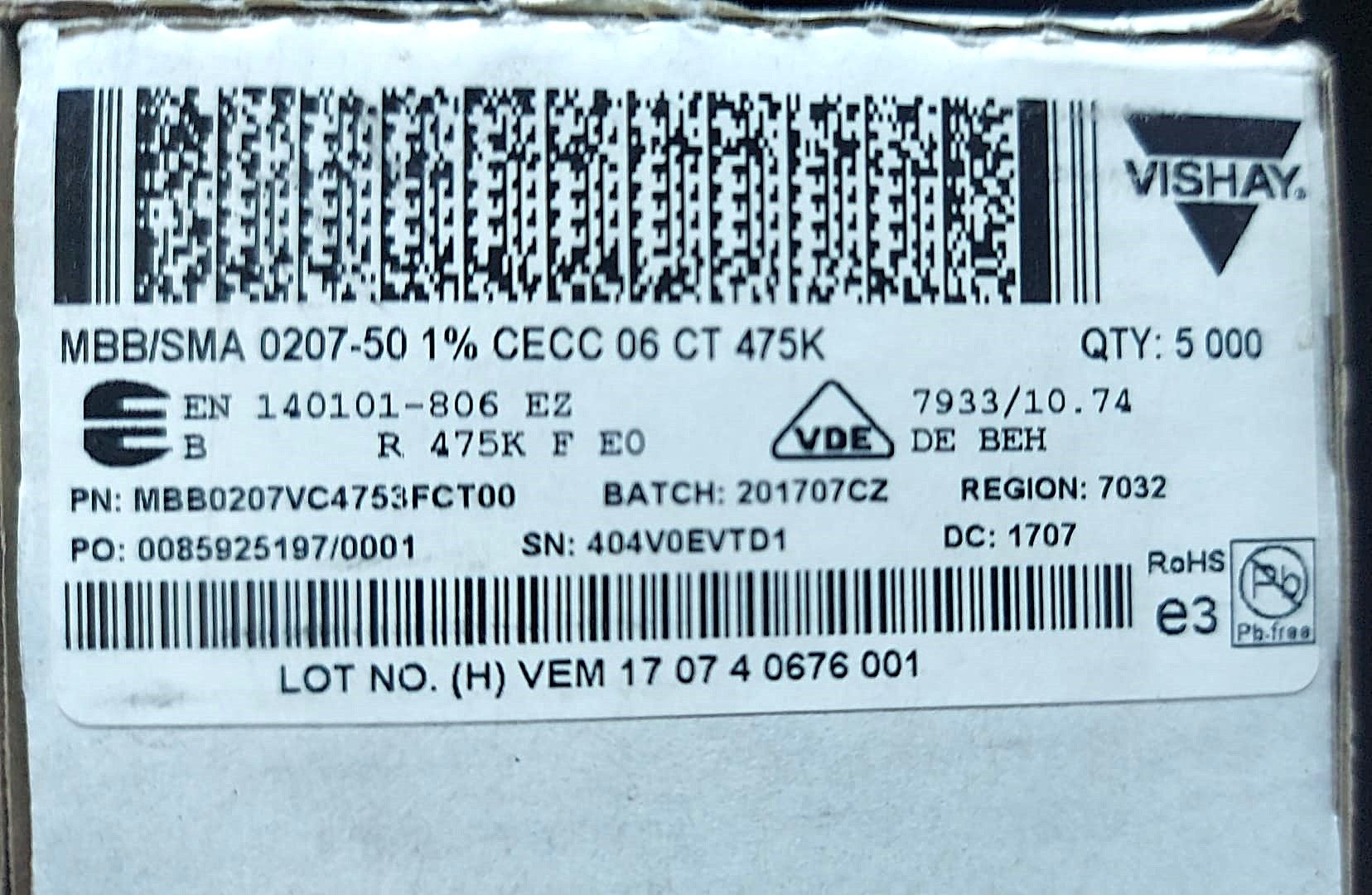 475K 1/4W %1 METAL FİLM DİRENÇ