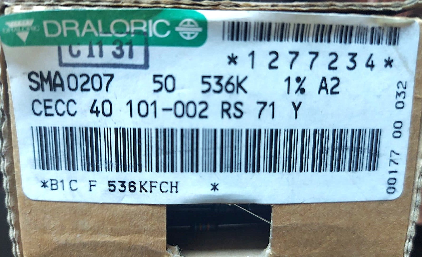 536K 1/4W %1 METAL FİLM DİRENÇ